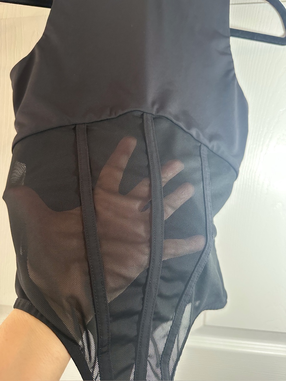 Dynamite Black Sleeveless Mesh Corset Bodysuit Size Small - Picture 4 of 9